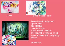 Size: 4961x3508 | Tagged: safe, artist:mashiromiku, applejack, fluttershy, pinkie pie, princess skystar, rainbow dash, rarity, tempest shadow, twilight sparkle, alicorn, pony, g4, my little pony: the movie, forest, mane six, traditional art, twilight sparkle (alicorn), watercolor painting