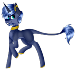 Size: 4108x3704 | Tagged: safe, artist:chazmazda, oc, oc only, pony, unicorn, art fight, artfight, cartoon, commission, commissions open, concave belly, digital art, ear piercing, earring, fit, full body, gold, golden, happy, highlights, jewelry, long tail, outline, piercing, shade, shading, simple background, slender, smiling, solo, thin, transparent background, trotting