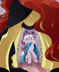 Size: 3058x3740 | Tagged: safe, alternate version, artist:arctic-fox, oc, oc only, oc:merlow, oc:vibrata songbird, pony, unicorn, armpits, black dress, blushing, clothes, commission, dress, featureless crotch, female, framed by legs, high heels, high res, male, mare, music notes, shoes, silhouette, stallion