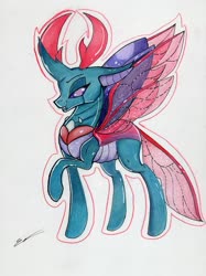 Size: 2435x3253 | Tagged: safe, artist:luxiwind, pharynx, changedling, changeling, g4, high res, prince pharynx, solo, traditional art