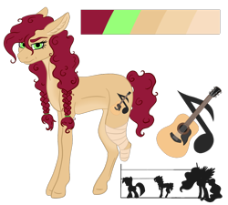 Size: 1000x899 | Tagged: safe, artist:clarissa0210, oc, oc only, oc:summer sunset, earth pony, pony, amputee, female, mare, reference sheet, simple background, solo, transparent background