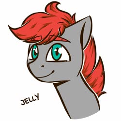 Size: 1280x1280 | Tagged: safe, artist:jellysketch, oc, oc only, oc:cherry feather (pony), pegasus, pony, simple background, smiling, solo