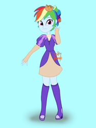 Size: 1500x2000 | Tagged: safe, artist:saltymango, rainbow dash, equestria girls, g4, alternate clothes, alternate hairstyle, cute, female, looking at you, princess, rainbow dash always dresses in style, solo