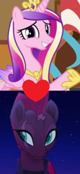 Size: 176x378 | Tagged: safe, edit, edited screencap, screencap, princess cadance, tempest shadow, g4, my little pony: the movie, the one where pinkie pie knows, female, lesbian, shipping, shipping domino, tempestdance