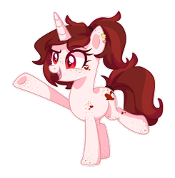 Size: 1280x1307 | Tagged: safe, artist:p-kicreations, oc, oc only, oc:blood slice, pony, unicorn, female, mare, simple background, solo, transparent background