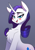 Size: 2480x3580 | Tagged: safe, artist:underpable, rarity, pony, unicorn, g4, bedroom eyes, blush sticker, blushing, chest fluff, curved horn, eye clipping through hair, eyebrows, eyebrows visible through hair, female, gradient background, high res, horn, looking at you, mare, open mouth, open smile, smiling, smiling at you, solo