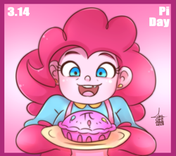 Size: 1213x1072 | Tagged: safe, artist:oyedraws, pinkie pie, equestria girls, g4, ear piercing, earring, female, food, jewelry, missing teeth, open mouth, pie, piercing, solo