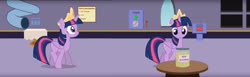 Size: 3040x934 | Tagged: safe, artist:forgalorga, twilight sparkle, alicorn, pony, g4, crown, female, jar, jewelry, male, mare, regalia, solo, south park, twilight sparkle (alicorn)