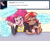 Size: 1600x1300 | Tagged: safe, artist:ask-sunpie, artist:wimsie, pinkie pie, sunset shimmer, human, tumblr:ask sunpie, g4, ask, bisexual pride flag, cute, dark skin, duo, female, humanized, lesbian, ship:sunsetpie, shipping, sunset shimmer is bisexual