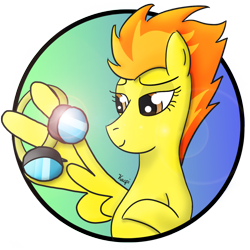 Size: 1134x1134 | Tagged: safe, artist:kacpi, spitfire, pegasus, pony, g4, avatar, female, solo, wing hands, wings