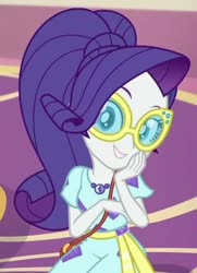 Size: 492x680 | Tagged: safe, artist:axelsanchez, screencap, rarity, equestria girls, equestria girls series, g4, spring breakdown, spoiler:eqg series (season 2), clothes, cropped, female, geode of shielding, hair, magical geodes, smiling, sunglasses