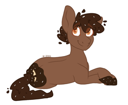 Size: 958x788 | Tagged: safe, artist:p-kicreations, oc, oc only, oc:cocoa sprinkles, pony, male, prone, simple background, solo, stallion, transparent background