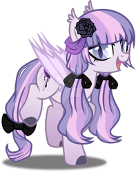 Size: 600x761 | Tagged: safe, artist:kojibiose, oc, oc only, oc:lavender rose, bat pony, pony, g4, deviantart watermark, female, mare, obtrusive watermark, simple background, solo, transparent background, watermark