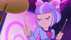 Size: 600x338 | Tagged: safe, screencap, kiwi lollipop, supernova zap, equestria girls, equestria girls specials, g4, my little pony equestria girls: better together, my little pony equestria girls: sunset's backstage pass, animated, bouncing, cute, cymbals, drums, drumsticks, female, gif, k-lo, loop, musical instrument, performance, postcrush, singing, solo, stage, su-z, su-z-betes, true original (song)