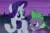 Size: 996x654 | Tagged: safe, ai assisted, ai content, edit, edited screencap, fifteen.ai, screencap, rarity, spike, dragon, g4, the summer sun setback, aivo, avo, duo, food, pickle, rick and morty, sound, sound only, the pony machine learning project, webm, winged spike, wings