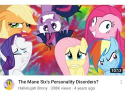 Size: 720x540 | Tagged: safe, artist:hallelujah brony, applejack, fluttershy, pinkie pie, rainbow dash, rarity, twilight sparkle, earth pony, pegasus, pony, unicorn, g4, female, floppy ears, headcanon, lip bite, mane six, messy mane, neurodivergent, neurodivergent headcanon, pinkamena diane pie, rainbow grinch, twilight snapple, unicorn twilight, youtube