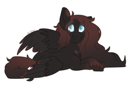 Size: 1200x795 | Tagged: safe, artist:p-kicreations, oc, oc only, oc:parrot heart, pegasus, pony, female, mare, prone, simple background, solo, transparent background
