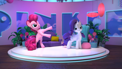 Size: 1920x1080 | Tagged: safe, screencap, pinkie pie, rarity, g4, hello pinkie pie, couch
