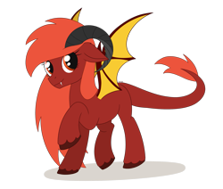 Size: 2439x2065 | Tagged: safe, artist:dyonys, oc, oc only, oc:dae, demon, pony, female, high res, horns, palindrome get, simple background, solo, transparent background