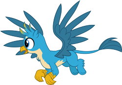 Size: 4313x3000 | Tagged: safe, artist:chainchomp2, gallus, griffon, g4, school daze, .svg available, cute, flying, gallabetes, high res, male, simple background, smiling, solo, transparent background, vector
