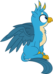 Size: 2521x3500 | Tagged: safe, artist:chainchomp2, gallus, griffon, g4, what lies beneath, .svg available, alternate versions at source, cute, gallabetes, high res, majestic, male, simple background, sitting, solo, spread wings, transparent background, vector, wings