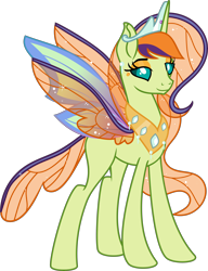 Size: 4196x5474 | Tagged: safe, artist:shootingstarsentry, oc, oc only, oc:sylphia, changedling, changeling, changepony, hybrid, absurd resolution, base used, female, offspring, parent:princess celestia, parent:thorax, parents:thoralestia, simple background, solo, transparent background, vector