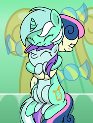 Size: 768x1024 | Tagged: safe, artist:dinkyuniverse, bon bon, liza doolots, lyra heartstrings, petunia, sweetie drops, tootsie flute, earth pony, pony, unicorn, g4, cuddling, cute, daughter, family, female, filly, foal, happy, hug, lesbian, lyrabontoots family, magical lesbian spawn, mare, mother, mother and child, mother and daughter, offspring, parent, parent:bon bon, parent:lyra heartstrings, ship:lyrabon, shipping, snuggling, tootsie cute, trio