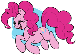 Size: 963x705 | Tagged: safe, artist:ali-selle, pinkie pie, earth pony, pony, g4, cute, eyes closed, female, mare, open mouth, smiling, solo, three quarter view
