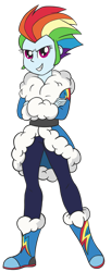 Size: 800x1966 | Tagged: safe, artist:sugar-loop, rainbow dash, equestria girls, g4, clothes, crossed arms, crossover, female, frosta, looking at you, she-ra, she-ra and the princesses of power, simple background, solo, transparent background