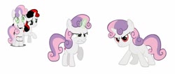 Size: 1024x435 | Tagged: safe, artist:diana173076, sweetie belle, demon, demon pony, original species, pony, robot, robot pony, elements of insanity, friendship is witchcraft, mentally advanced series, g4, creepy belle, cute, cutie mark creeps, cutie mark monsters, diasweetes, s team, show accurate, sweetie bot, thrackerzod