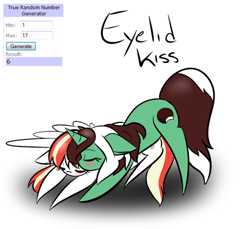 Size: 500x458 | Tagged: safe, artist:kaggy009, oc, oc only, oc:crystal shimmer, oc:peppermint pattie (unicorn), pegasus, pony, unicorn, ask peppermint pattie, female, kissing, mare