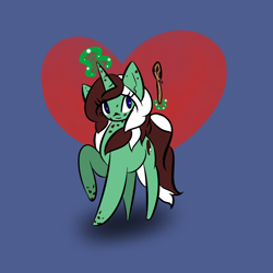 Size: 1000x1000 | Tagged: safe, artist:kaggy009, oc, oc only, oc:peppermint pattie (unicorn), pony, unicorn, ask peppermint pattie, female, magic, mare, solo, spoon