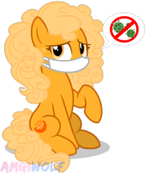 Size: 1568x1846 | Tagged: safe, artist:amgiwolf, oc, oc only, oc:orange delight, earth pony, pony, coronavirus, covid-19, mask, pictogram, show accurate, solo, surgical mask, vector