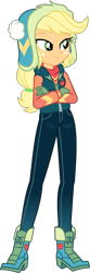 Size: 2000x6015 | Tagged: safe, artist:mr-breadman, applejack, equestria girls, equestria girls specials, g4, my little pony equestria girls: better together, my little pony equestria girls: holidays unwrapped, clothes, crossed arms, female, show accurate, simple background, solo, transparent background, vector, winter outfit