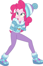 Size: 4000x6010 | Tagged: safe, artist:mr-breadman, pinkie pie, equestria girls, equestria girls series, g4, holidays unwrapped, spoiler:eqg series (season 2), absurd resolution, clothes, female, show accurate, simple background, solo, transparent background, vector, winter outfit