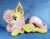 Size: 1280x1003 | Tagged: safe, artist:doctorkoda, fluttershy, bat pony, pony, g4, bat ponified, deviantart watermark, flutterbat, irl, obtrusive watermark, photo, plushie, prone, race swap, solo, watermark