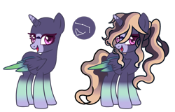 Size: 1280x821 | Tagged: safe, artist:inky-pallet-turkey, artist:meimisuki, oc, oc only, oc:contillation sparkle, alicorn, pony, base used, colored wings, colored wingtips, female, gradient hooves, heart eyes, magical lesbian spawn, mare, multicolored hooves, multicolored wings, offspring, parent:rainbow dash, parent:twilight sparkle, parents:twidash, simple background, solo, transparent background, wingding eyes, wings