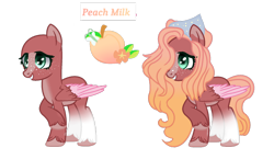 Size: 1280x742 | Tagged: safe, artist:inky-pallet-turkey, oc, oc only, oc:peach milk, pegasus, pony, base used, colored wings, colored wingtips, female, freckles, gradient hooves, hair over one eye, handkerchief, mare, offspring, parent:big macintosh, parent:fluttershy, parents:fluttermac, simple background, solo, starry eyes, transparent background, unshorn fetlocks, wingding eyes