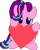 Size: 1150x1440 | Tagged: safe, artist:comfydove, editor:cocoa bittersweet, starlight glimmer, pony, unicorn, g4, female, heart, holding, looking at you, manepxls, mare, pixel art, pxls.space, simple background, smiling, solo, transparent background