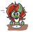 Size: 512x484 | Tagged: safe, artist:higglytownhero, oc, oc only, oc:withania nightshade, earth pony, original species, plant pony, pony, ..., bib, female, food, fork, herbivore, knife, mare, pea, plant, plate, silly, table