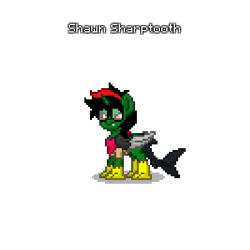 Size: 400x400 | Tagged: safe, oc, oc only, oc:shawn sharptooth, original species, pony, pony town, male, mutant, mutant pony, pixel art, simple background, solo, stallion, transparent background