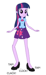 Size: 1024x1689 | Tagged: safe, artist:cartoonmasterv3, twilight sparkle, alicorn, human, equestria girls, g4, female, humanized, simple background, solo, tap dancing, transparent background, twilight sparkle (alicorn), vector