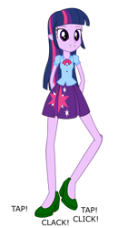 Size: 1024x1689 | Tagged: safe, artist:cartoonmasterv3, twilight sparkle, alicorn, human, equestria girls, g4, female, humanized, simple background, solo, tap dancing, transparent background, twilight sparkle (alicorn), vector