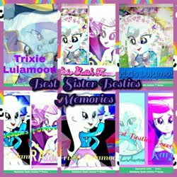 Size: 720x720 | Tagged: safe, artist:dashieyt, edit, rarity, trixie, equestria girls, g4, amino, duo, duo female, female, sister bestie's