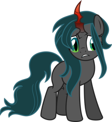 Size: 1280x1398 | Tagged: safe, artist:shootingstarsentry, oc, oc only, oc:nightshade (digimonlover101), changepony, hybrid, female, interspecies offspring, offspring, parent:king sombra, parent:queen chrysalis, parents:chrysombra, simple background, solo, transparent background