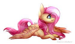 Size: 646x383 | Tagged: safe, artist:constanta-bucharei, fluttershy, pegasus, pony, g4, cute, female, looking up, mare, shyabetes, simple background, solo, transparent background