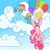 Size: 900x900 | Tagged: safe, artist:s-locon, pinkie pie, rainbow dash, earth pony, pegasus, pony, g4, balloon, cloud, cute, diapinkes, duo, female, floating, mare, on a cloud, sky, then watch her balloons lift her up to the sky
