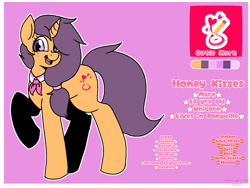 Size: 1024x768 | Tagged: safe, artist:honeykisses, oc, oc:honey kisses, pony, unicorn, reference sheet