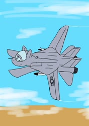 Size: 1451x2048 | Tagged: safe, artist:omegapony16, oc, oc only, original species, plane pony, pony, cloud, f-14 tomcat, fighter plane, flying, plane, solo