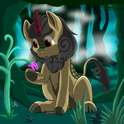 Size: 2000x2000 | Tagged: safe, artist:dirtpecker, oc, oc only, oc:spring seed, kirin, flower, high res, male, solo